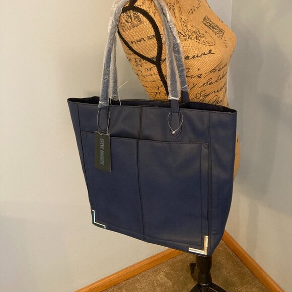 Steve Madden NWT 2 Pc. Set ~ Navy Shoulder Bag with Matching Zipper Pouch - Picture 2 of 16